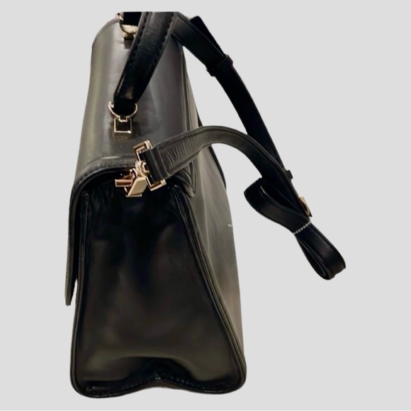 Kate Spade Black Leather Satchel Handbag Crossbody GoldTone hardware Business - Picture 15 of 16